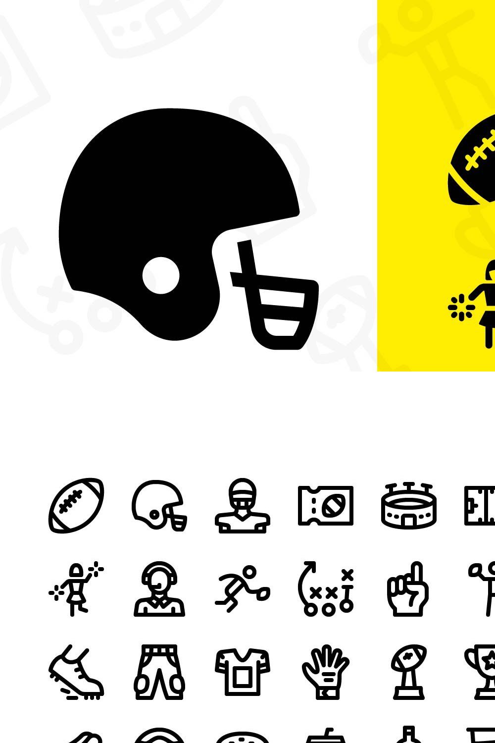 American Football Icons pinterest preview image.