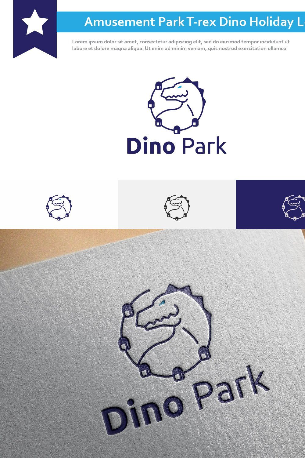 Amusement Park Dinosaur Dino Logo pinterest preview image.