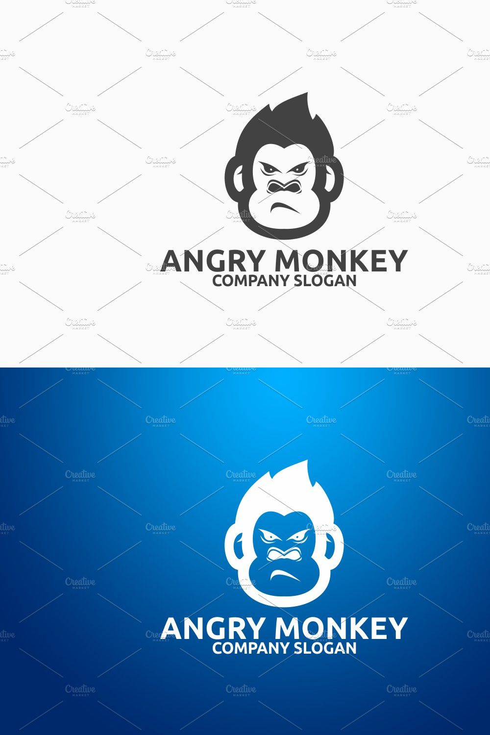 Angry Monkey Logo pinterest preview image.