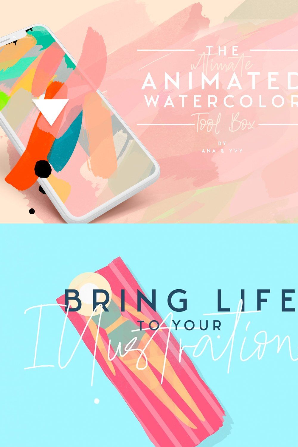 animated watercolor paint strokes pinterest preview image.