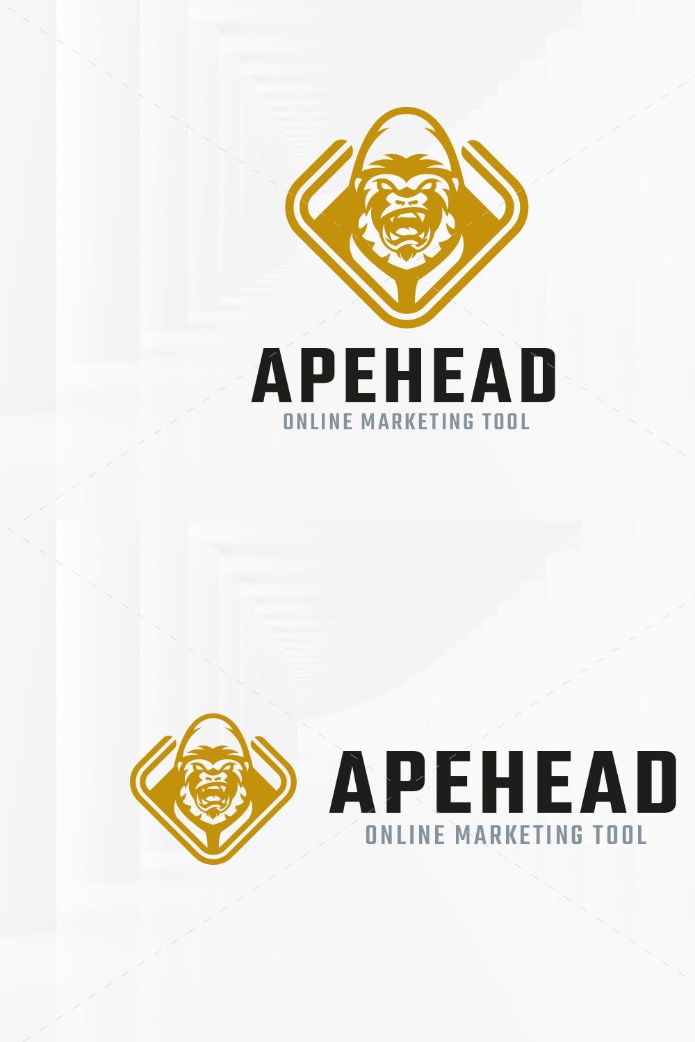 Ape Head Logo Template pinterest preview image.
