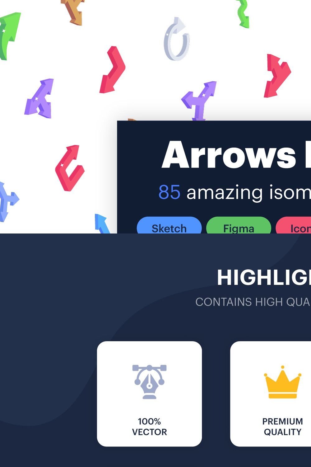 Arrow Vector Icons -85 Icons pinterest preview image.