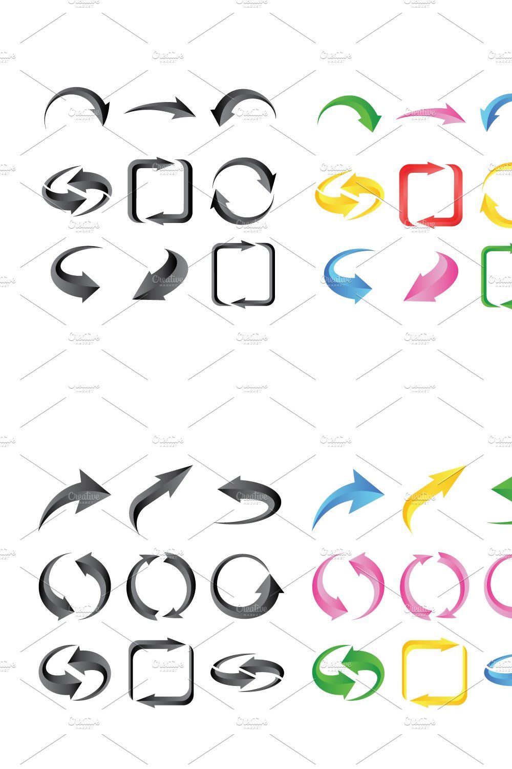 Arrows Icons Set Collections pinterest preview image.