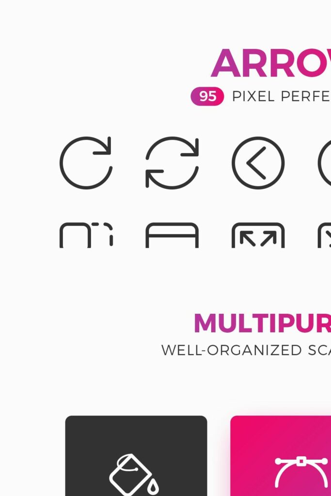 Arrows Line Icons Pack – MasterBundles