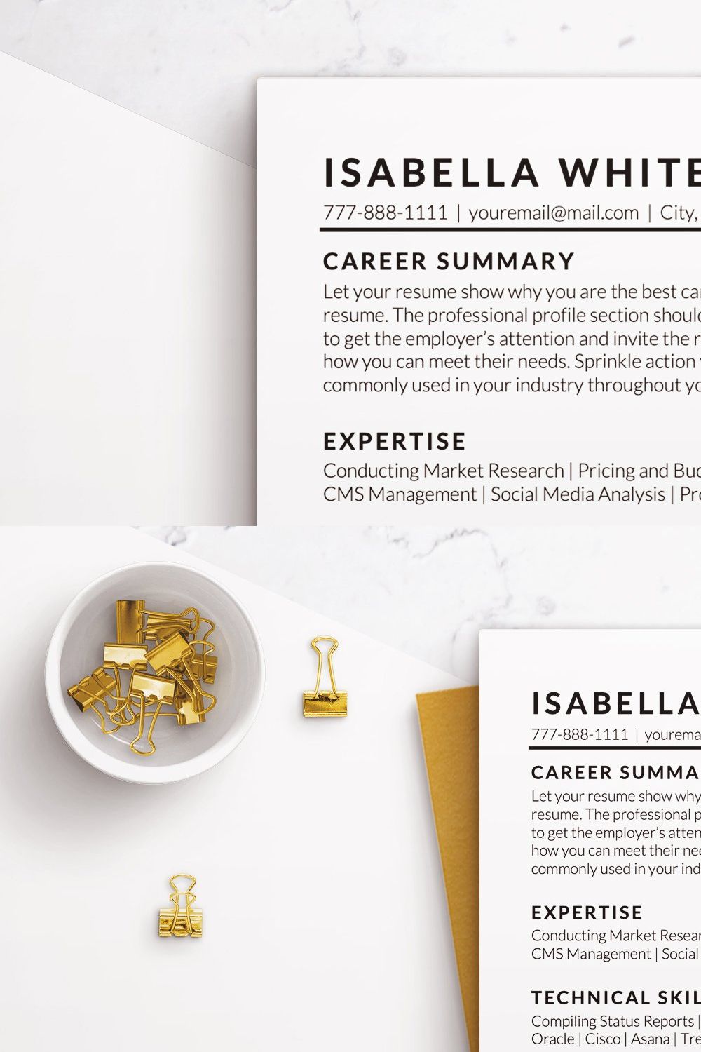 ATS Friendly Resume Template pinterest preview image.