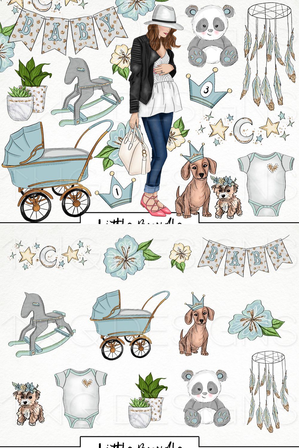 Baby Boy Nursery Clip Art pinterest preview image.
