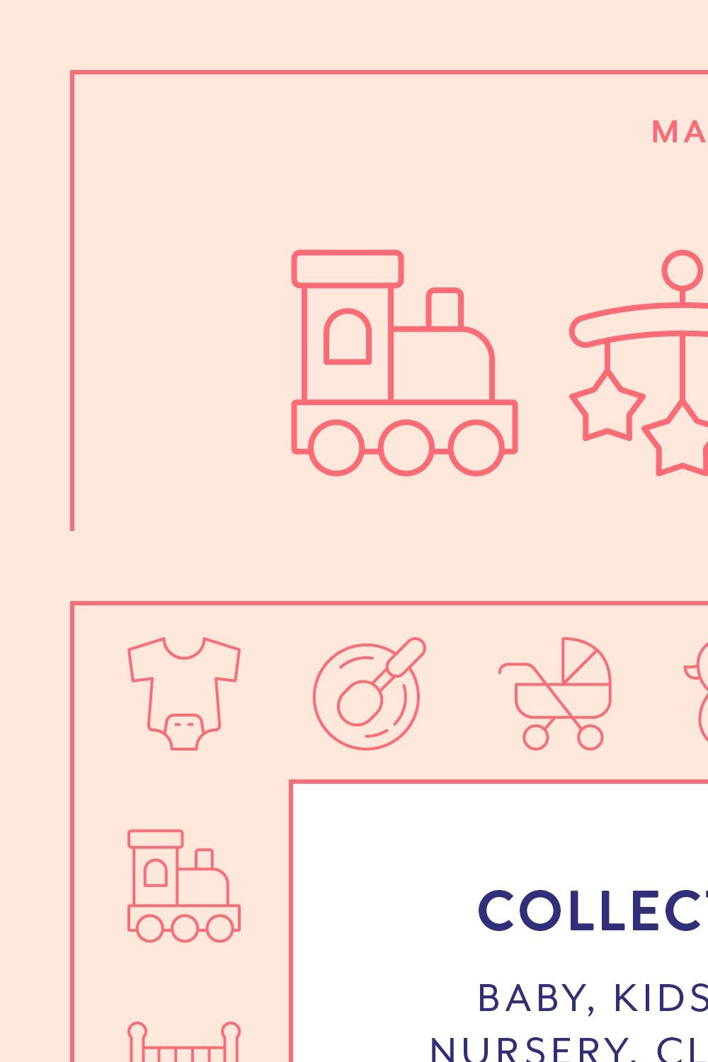 Baby Line Icons pinterest preview image.