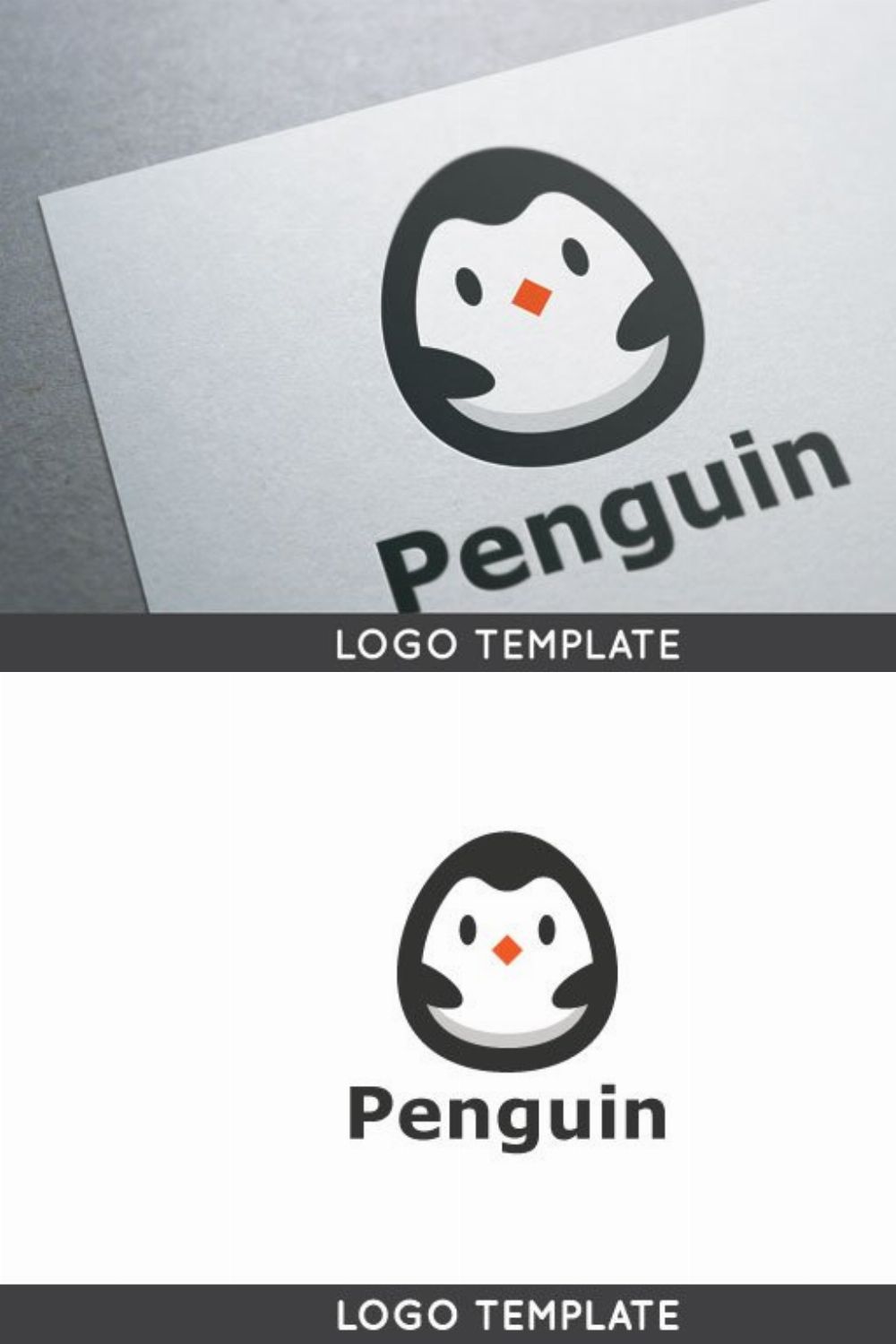 Baby Penguin Logo Template pinterest preview image.