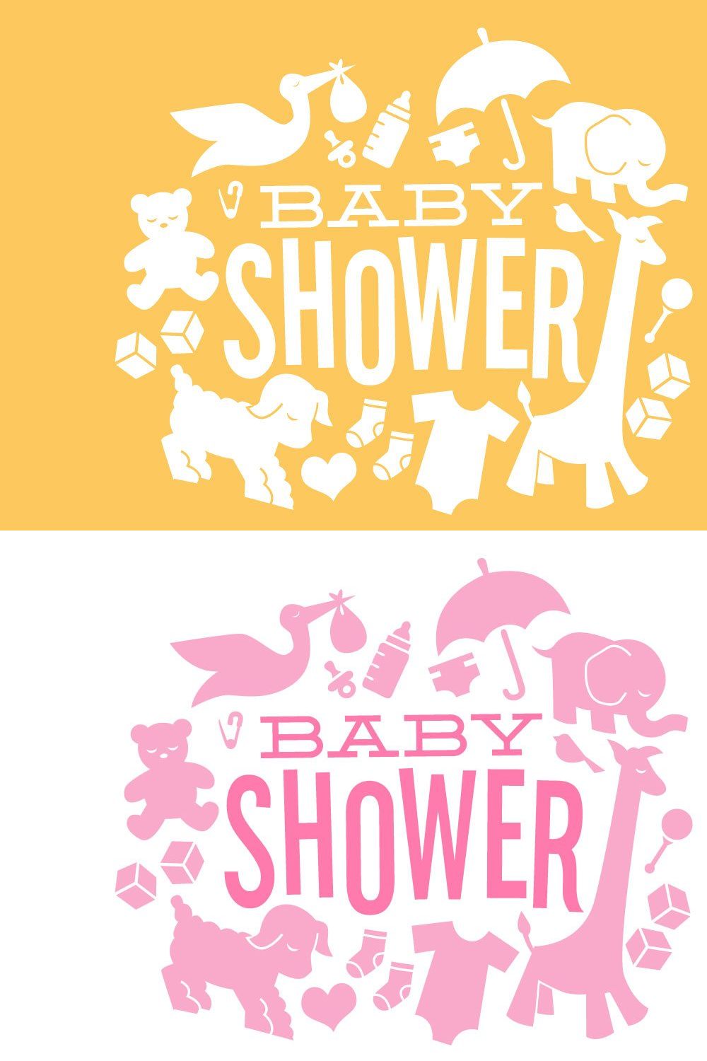 Baby Shower Icons pinterest preview image.