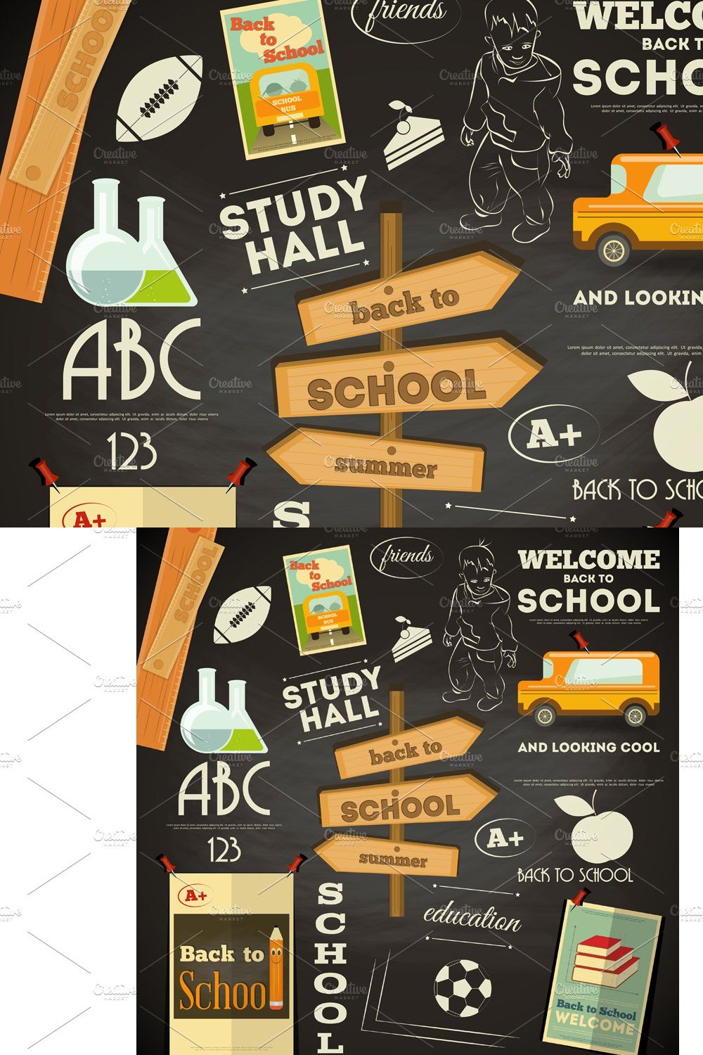 Back to School pinterest preview image.