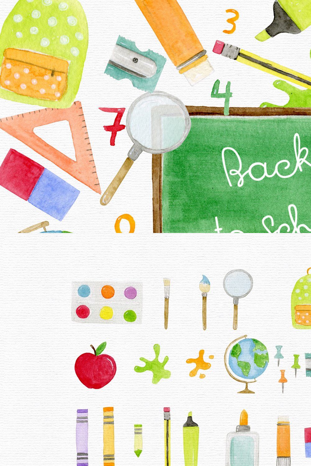 Back to school clipart pinterest preview image.