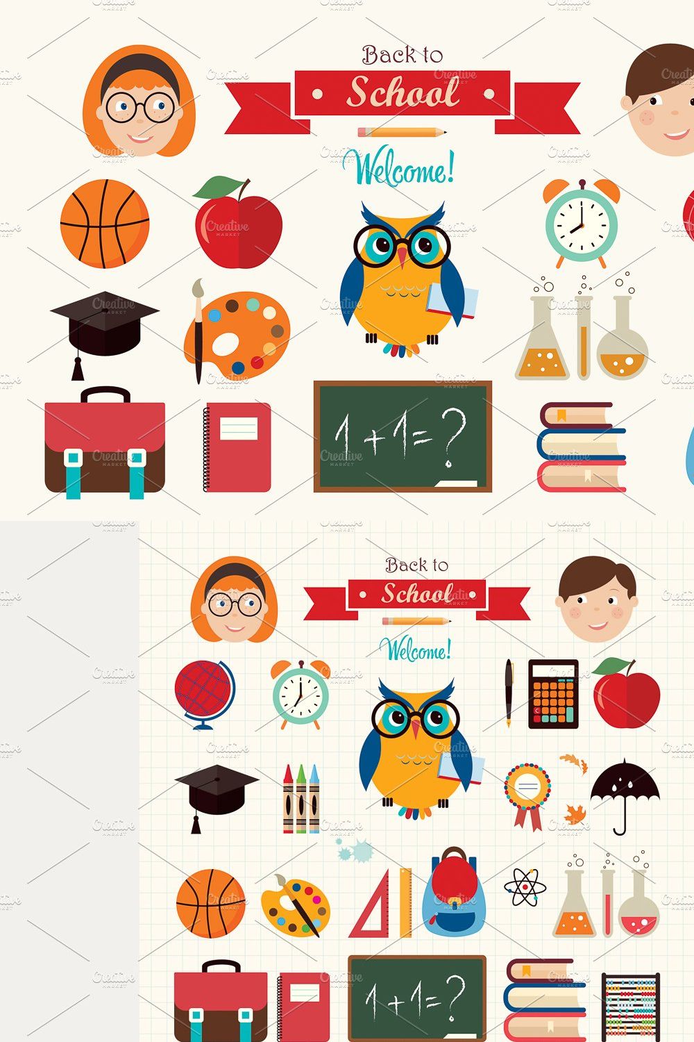 Back to School Pack pinterest preview image.