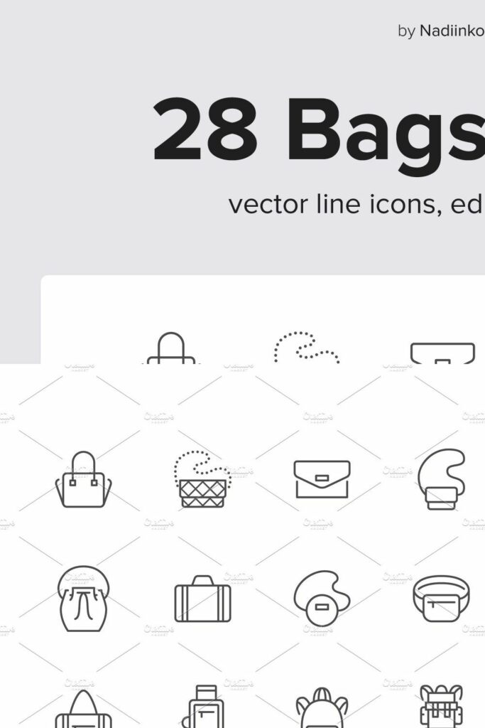 Bags Line Icons – MasterBundles