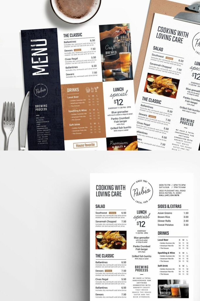 Bar Menu Templates – MasterBundles