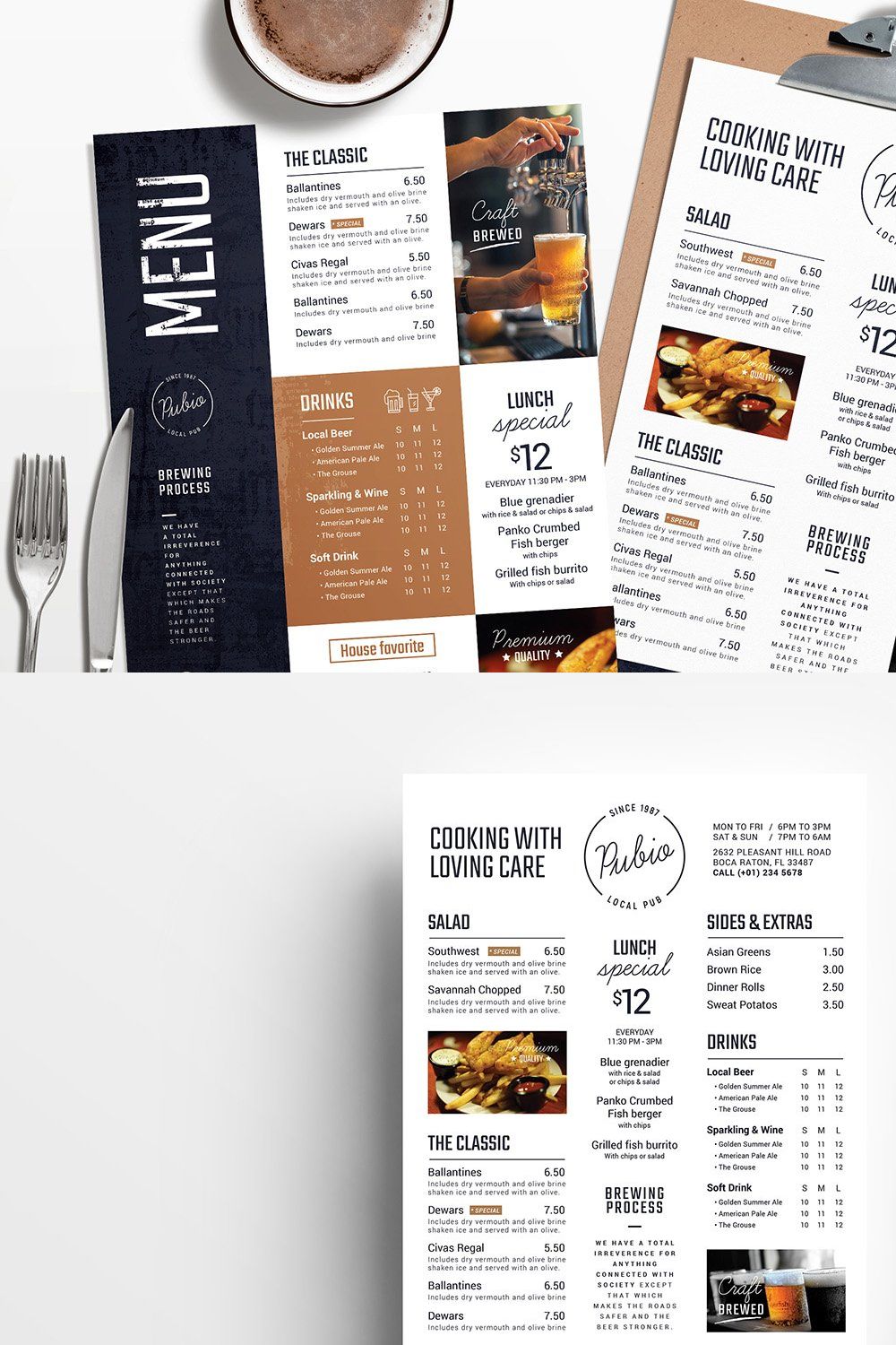 Bar Menu Templates pinterest preview image.