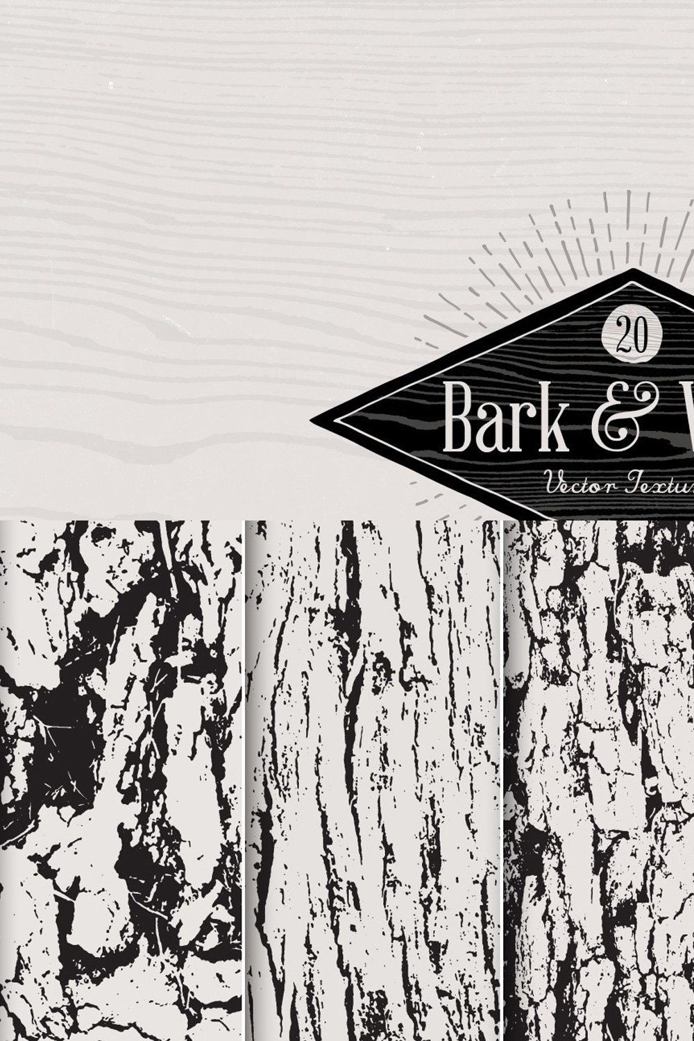 Bark & Wood Vector Textures pinterest preview image.