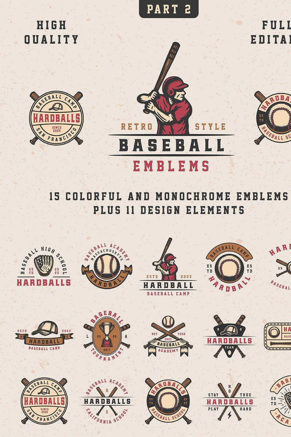 Baseball Emblems Part 2 pinterest preview image.
