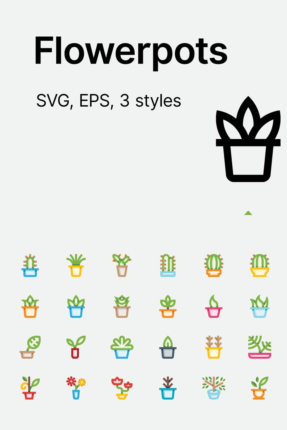 Basicons / Home / Flowerpots pinterest preview image.
