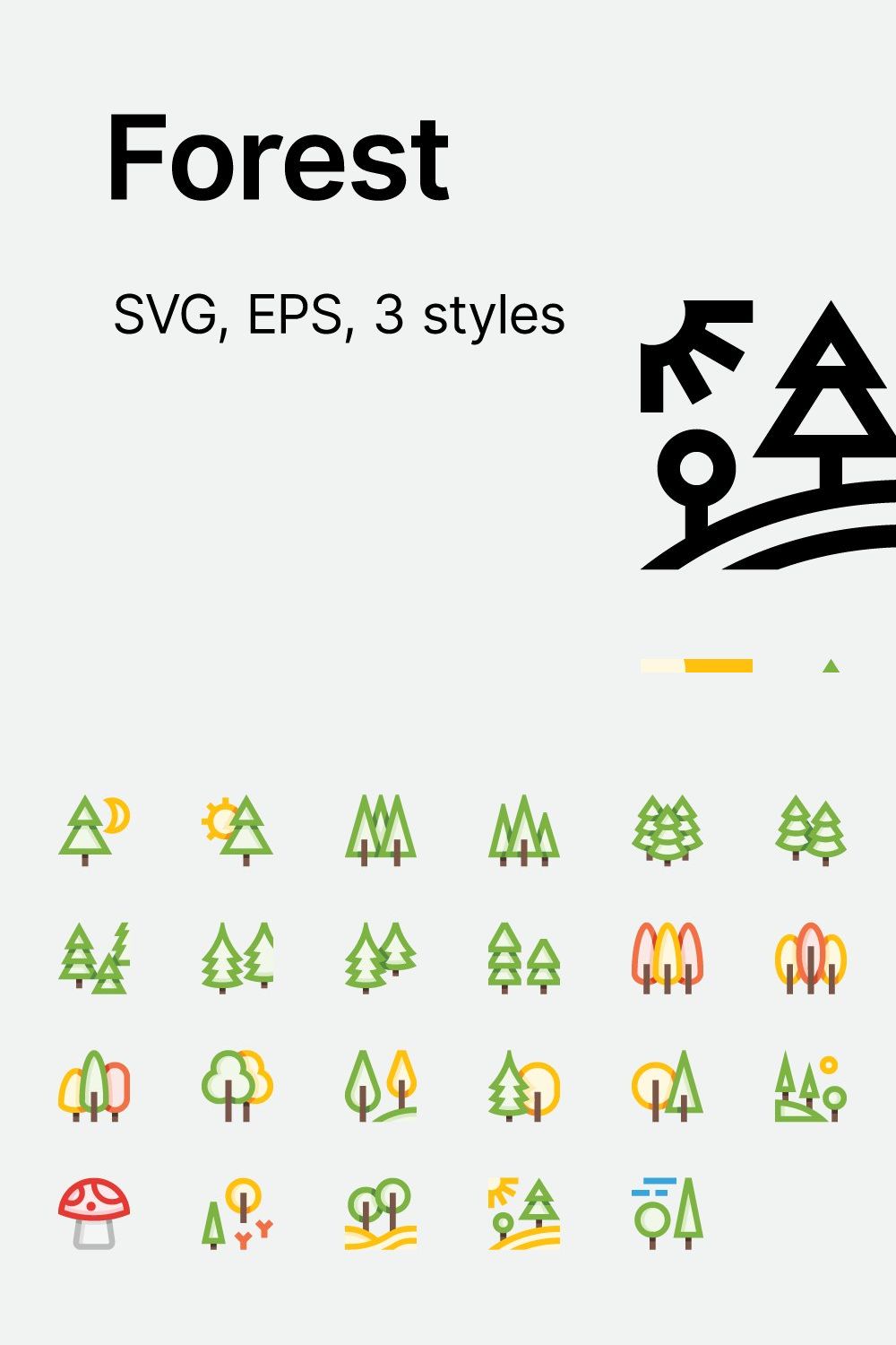 Basicons / Nature / Forest / Trees pinterest preview image.