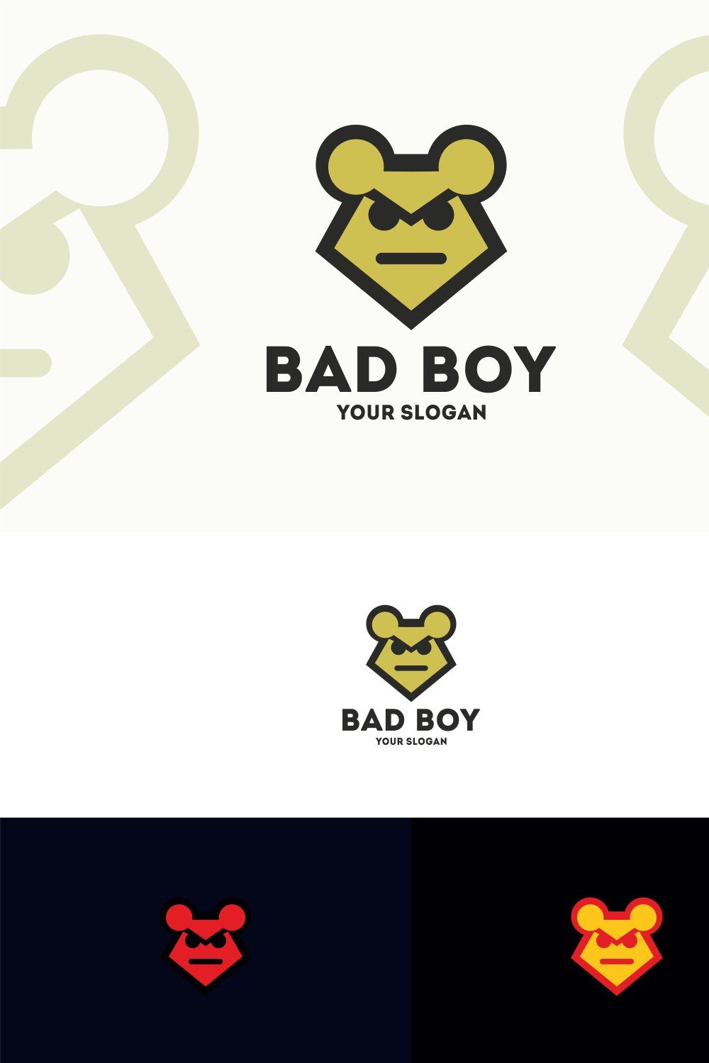 Bear Bad Boy Logo pinterest preview image.