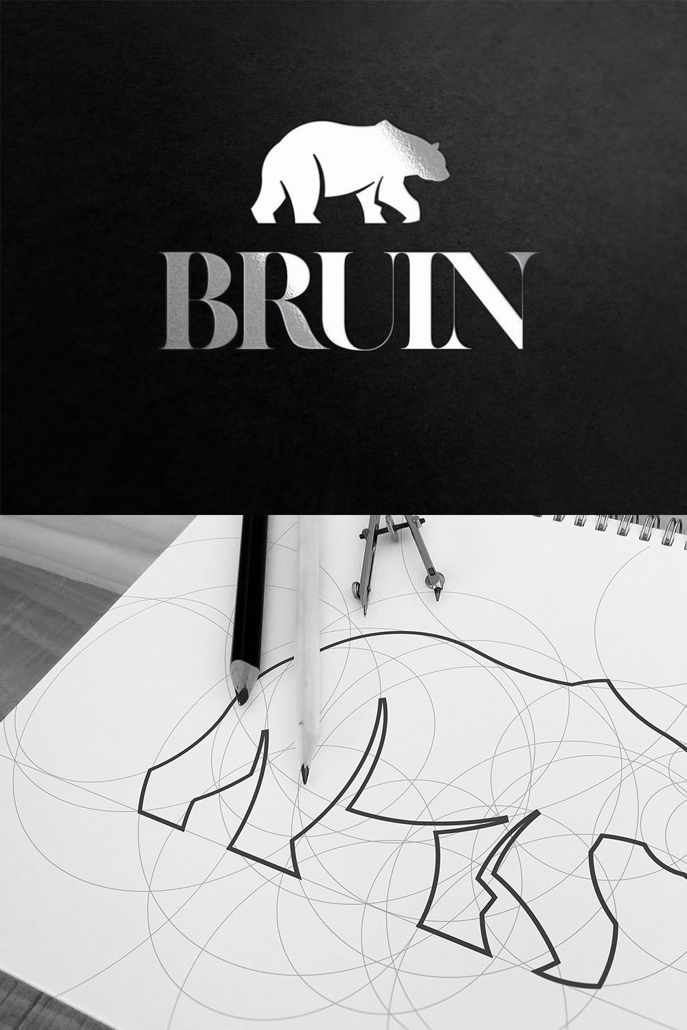 Bear Logo Bruin pinterest preview image.