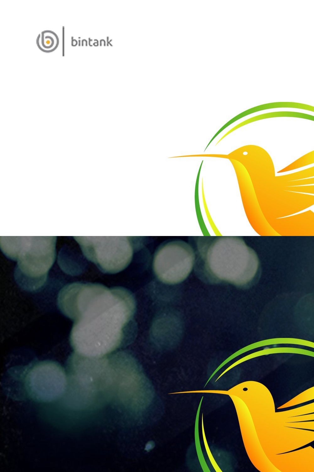 Beautiful Humming Bird Logo pinterest preview image.