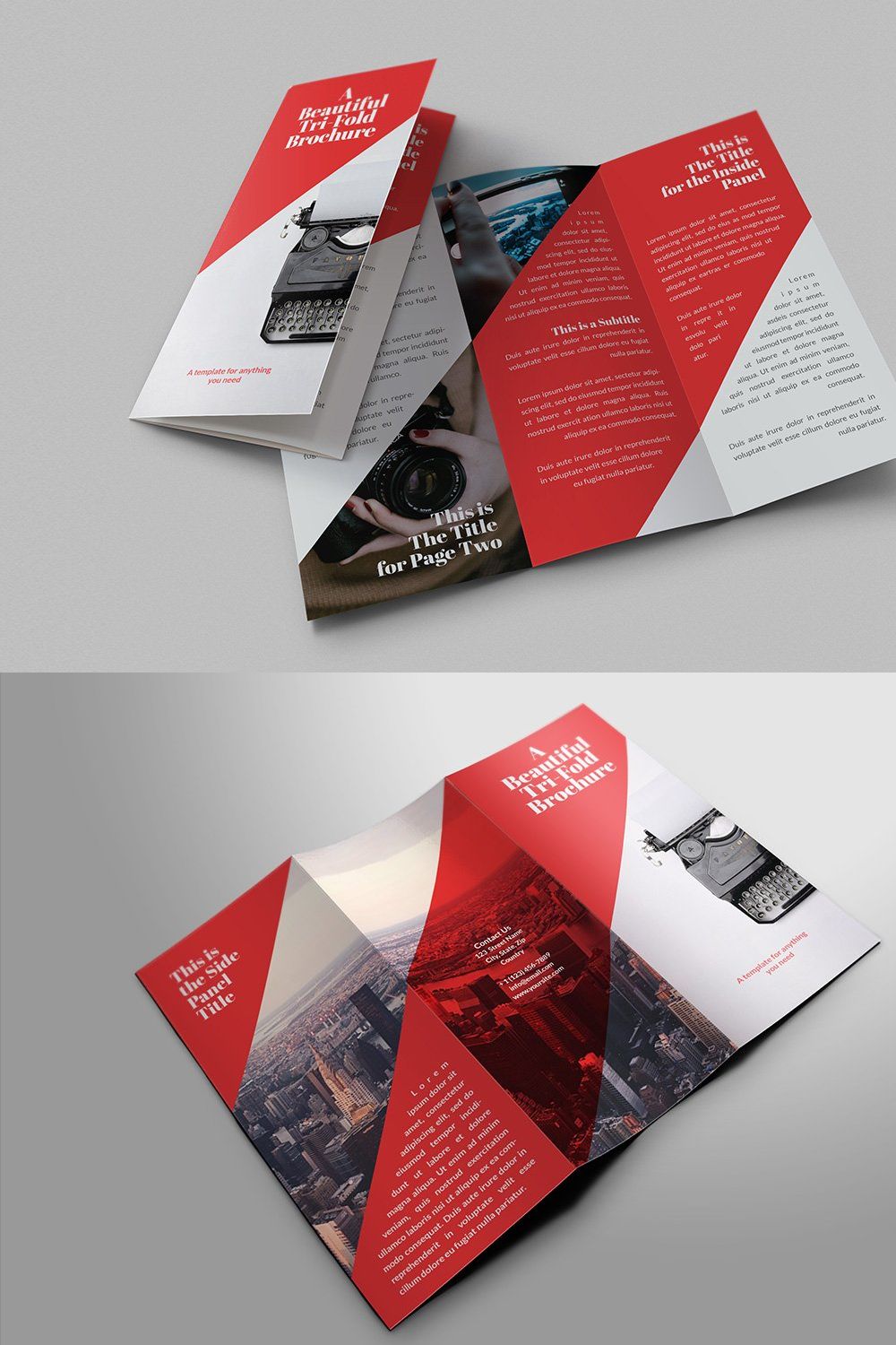 Beautiful Tri-Fold Brochures pinterest preview image.