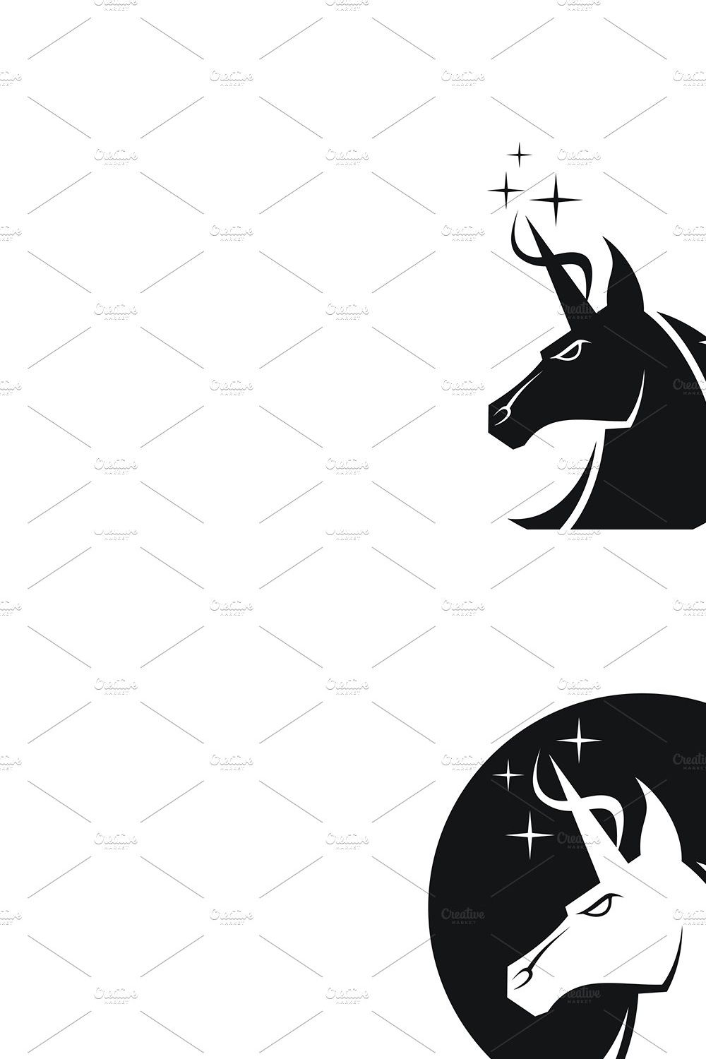 Beautiful Unicorn Logo Vector pinterest preview image.