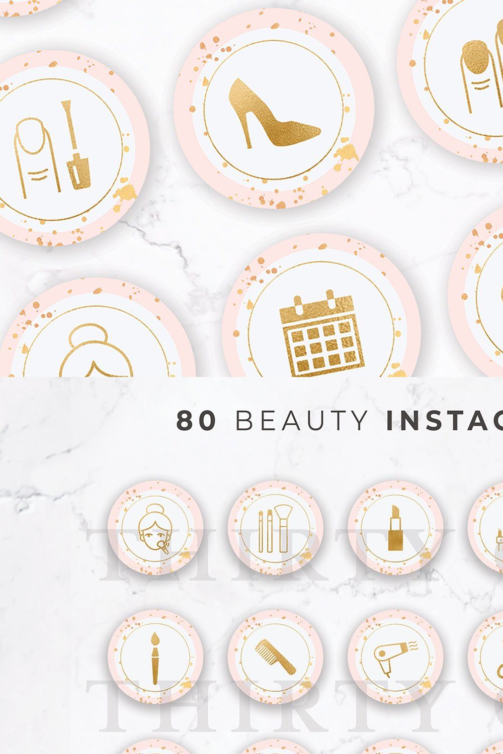 Beauty Instagram Highlight Covers pinterest preview image.