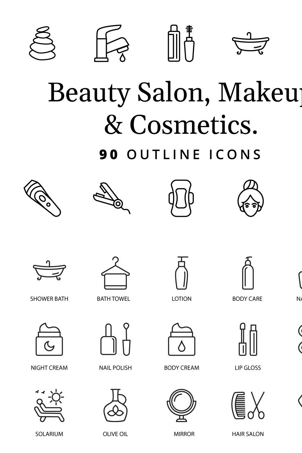 Beauty Salon, Makeup and Cosmetics pinterest preview image.