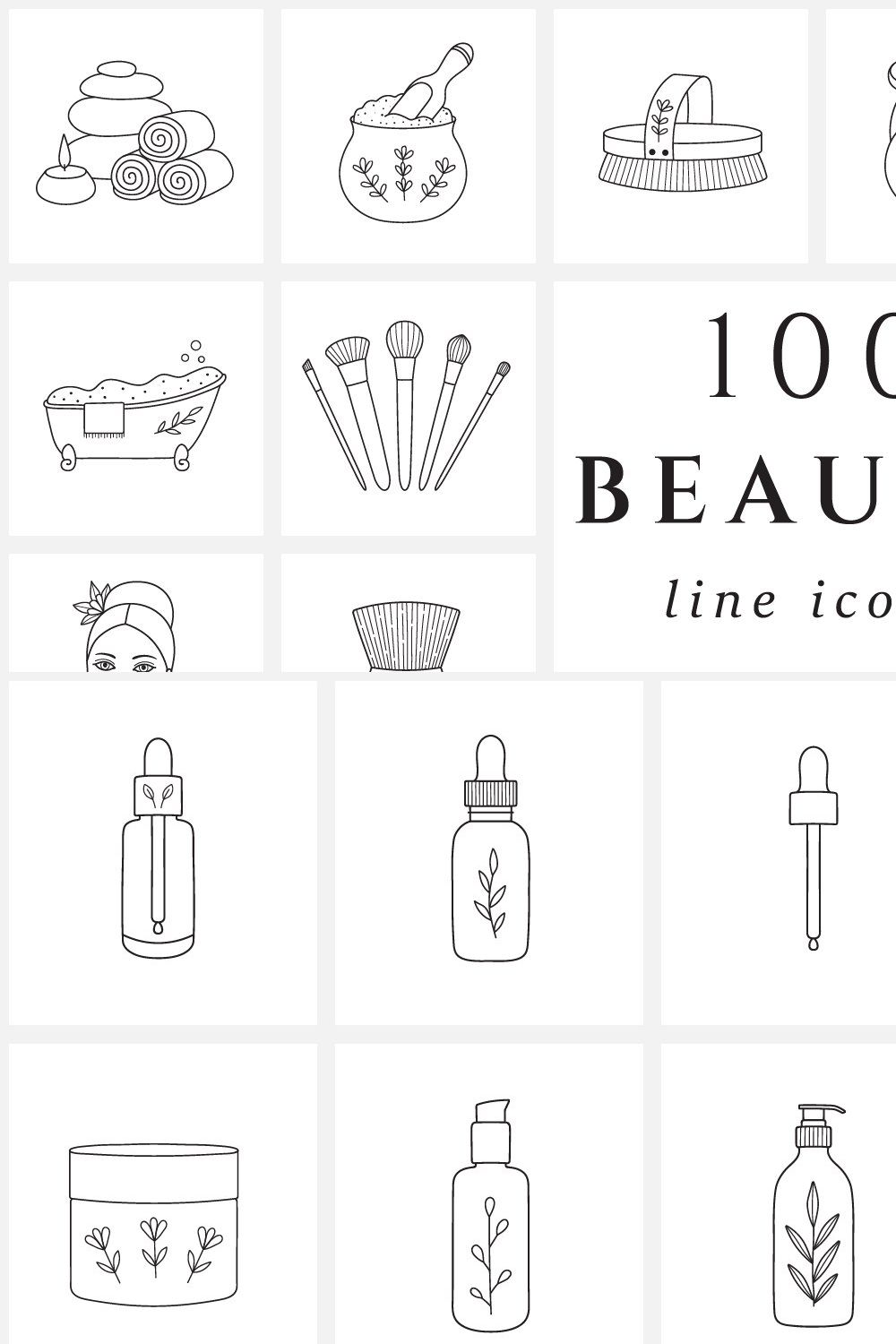Beauty & Spa Icon Set pinterest preview image.