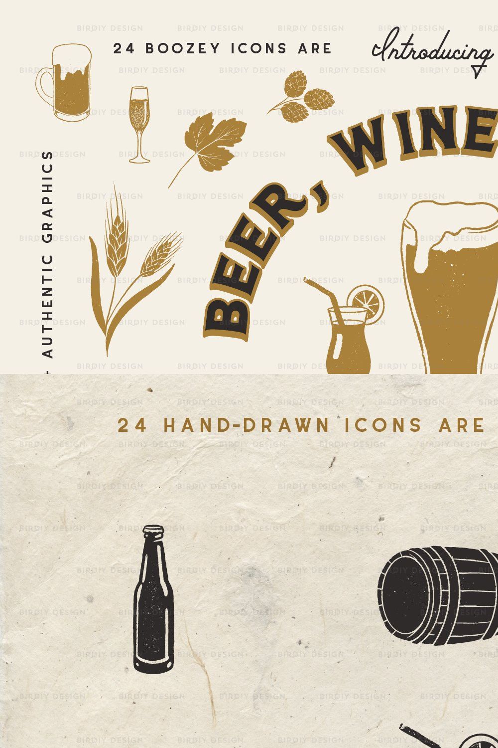 Beer, Wine & Liquor Icons pinterest preview image.