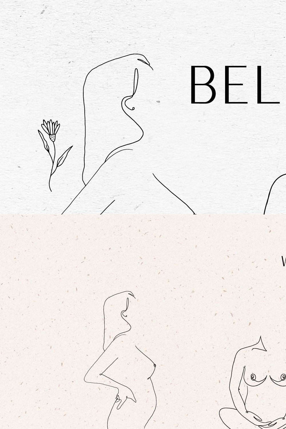 BELLY LOVE / pregnancy illustration pinterest preview image.