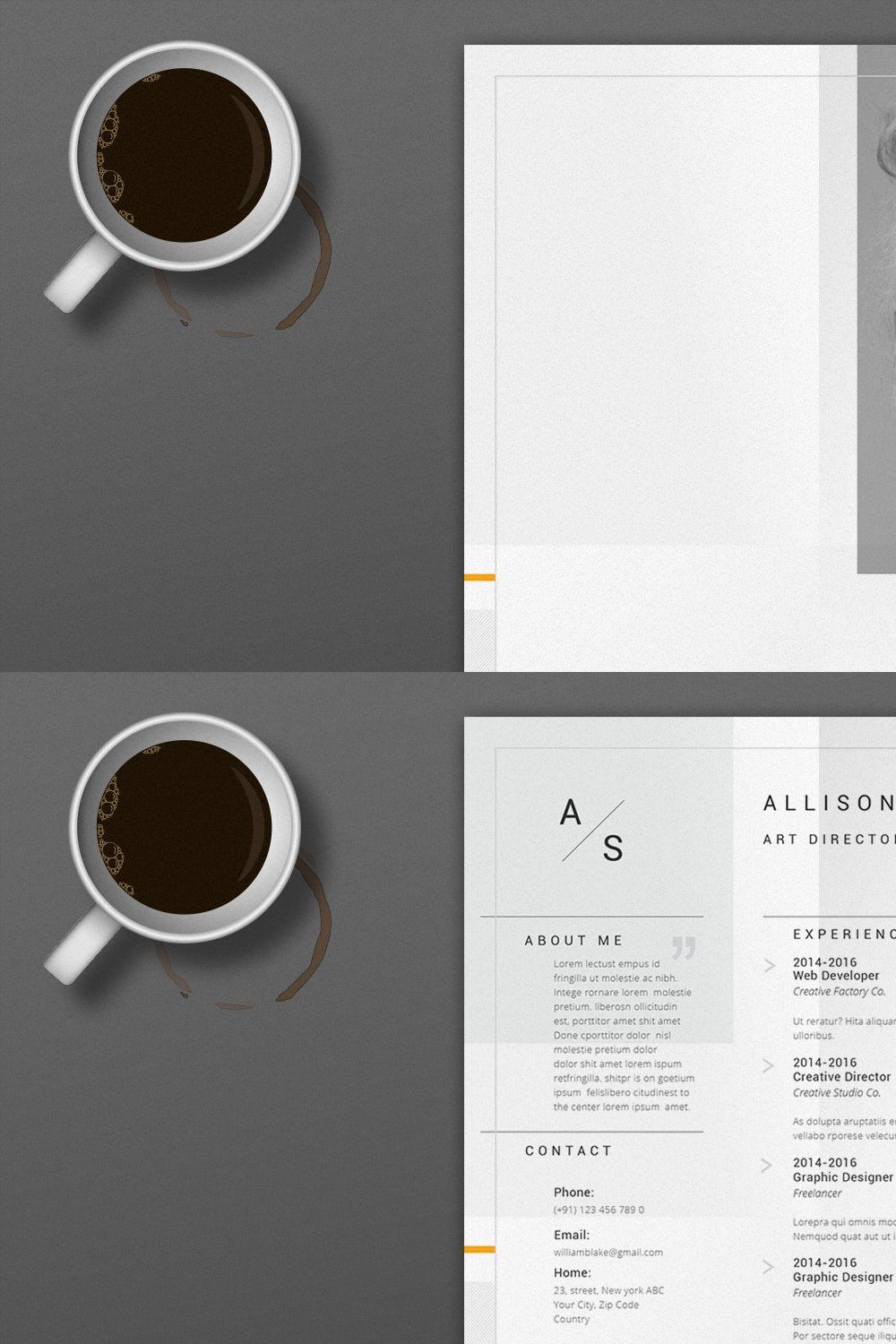 Beta Resume Template pinterest preview image.