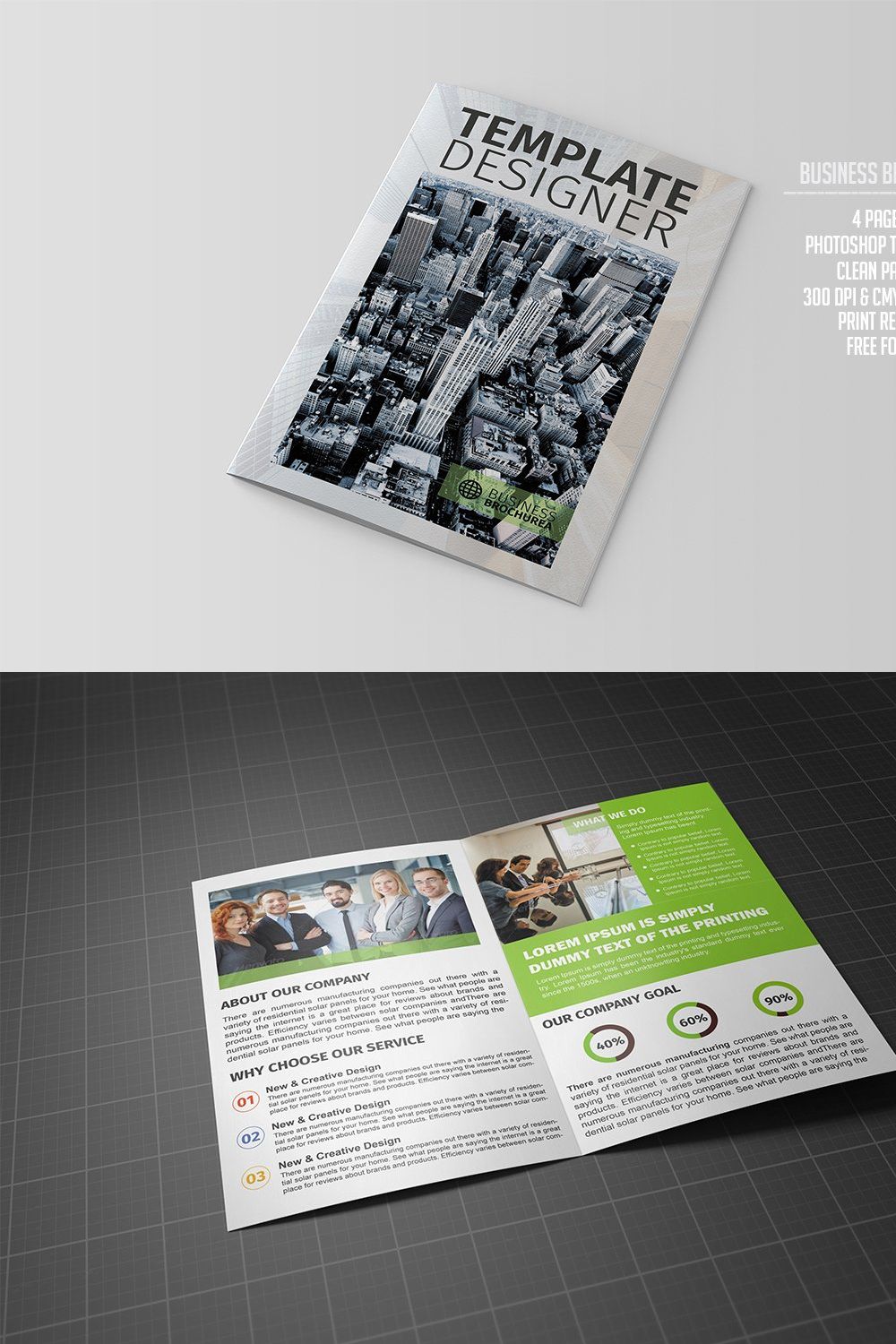Bifold Corporate Brochure Template pinterest preview image.