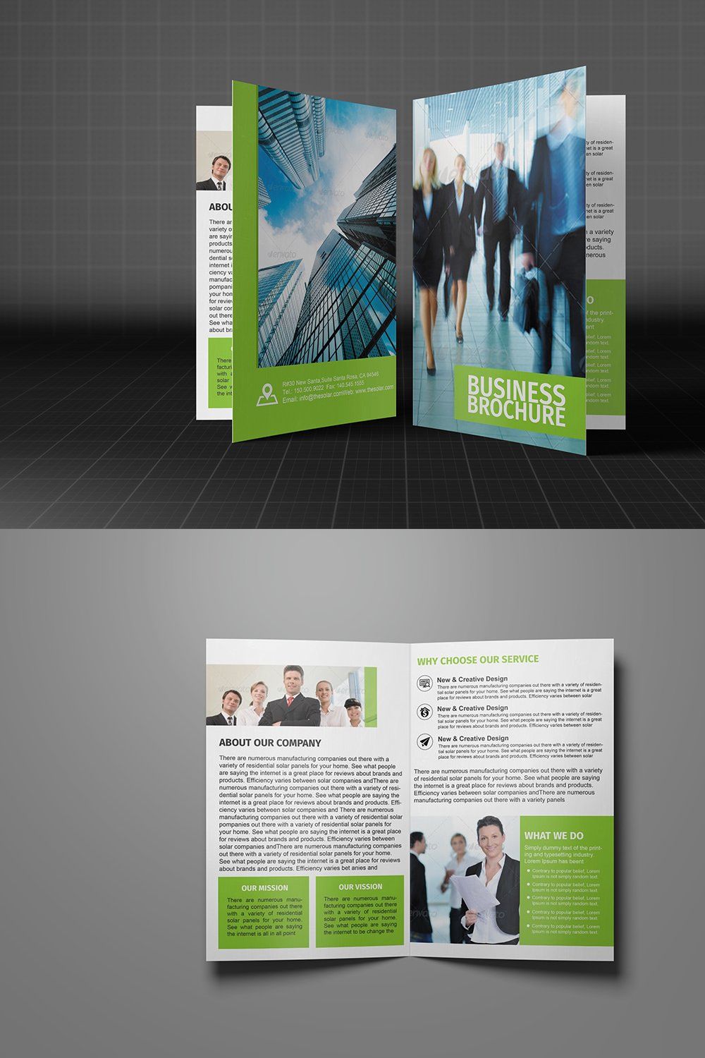 Bifold Corporate Brochure Template pinterest preview image.