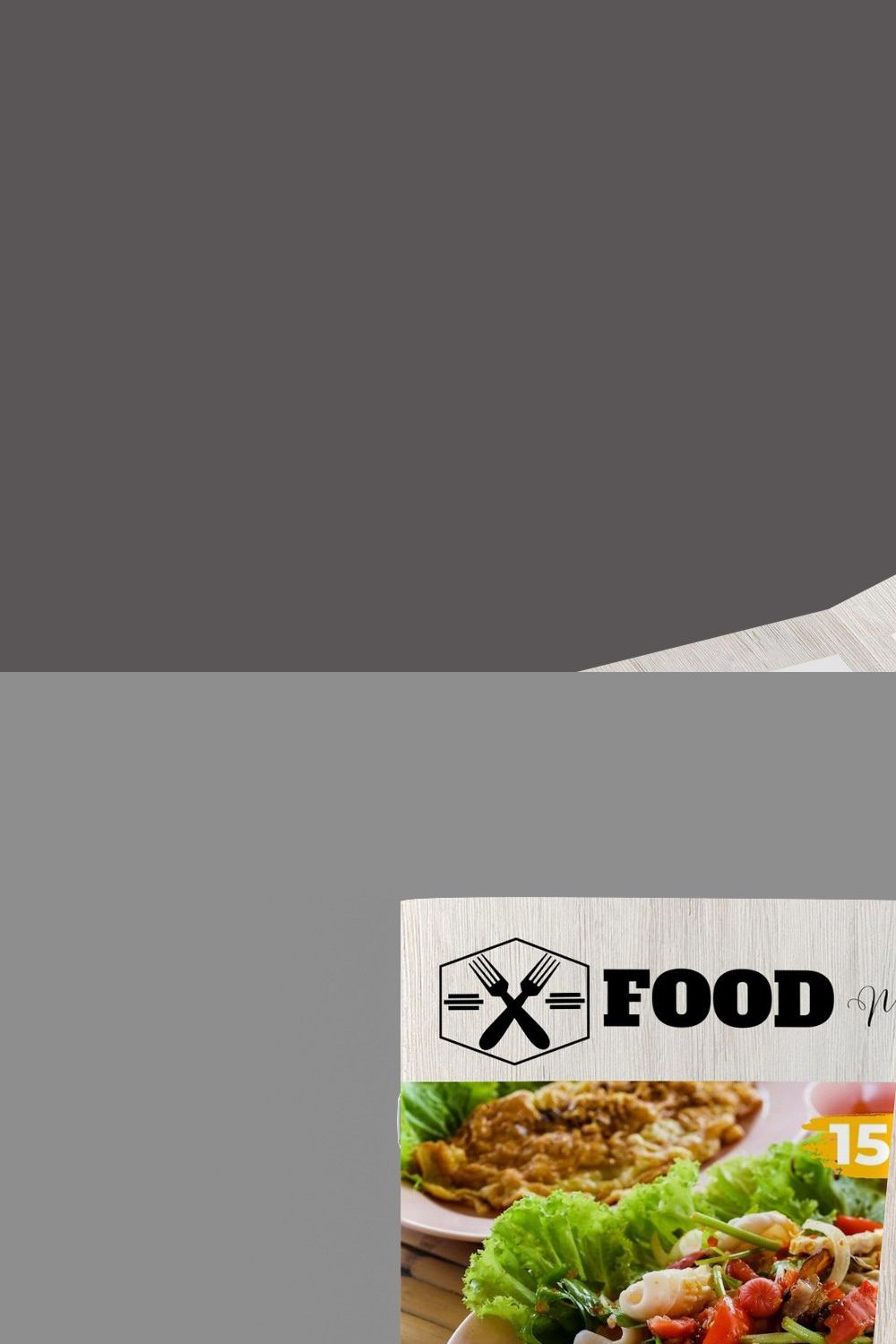 BiFold Food Menu Brochure Template pinterest preview image.