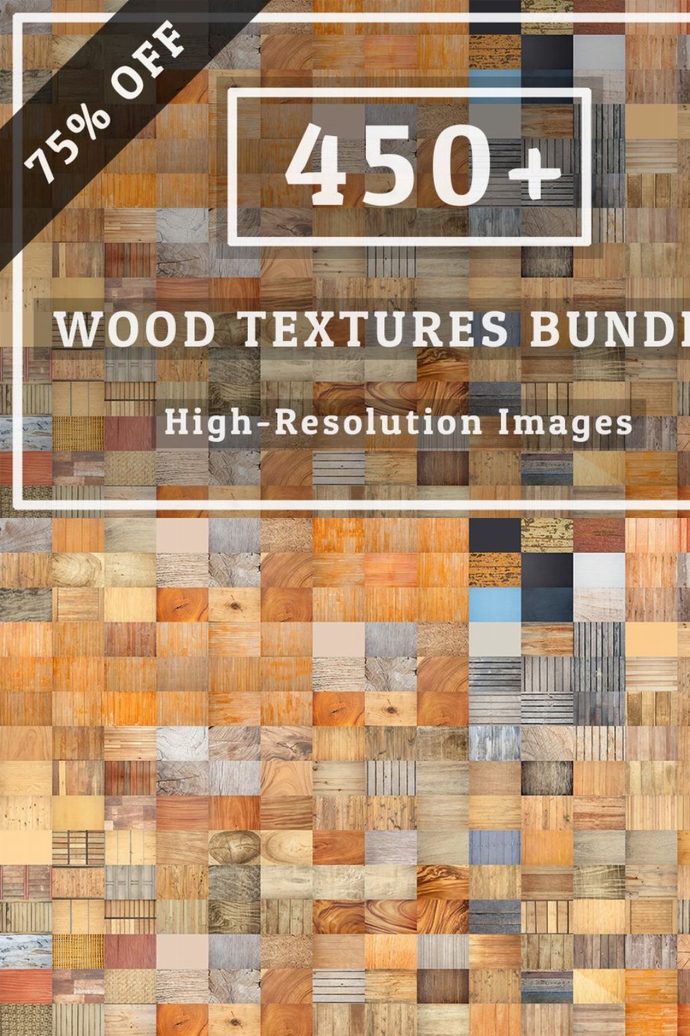 Big Pack Wood Textures Bundle pinterest preview image.