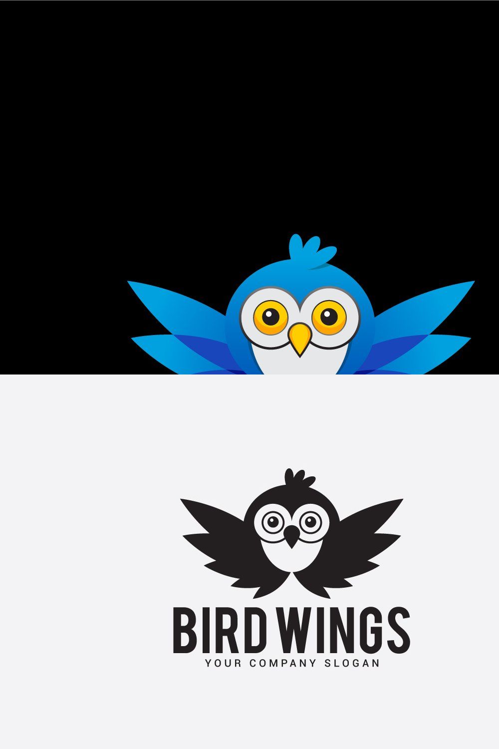 bird wings logo design pinterest preview image.
