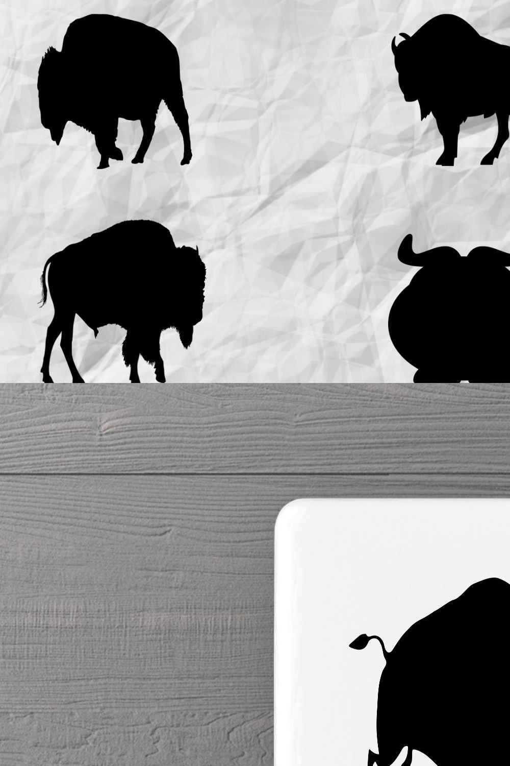 Bison Silhouette pinterest preview image.