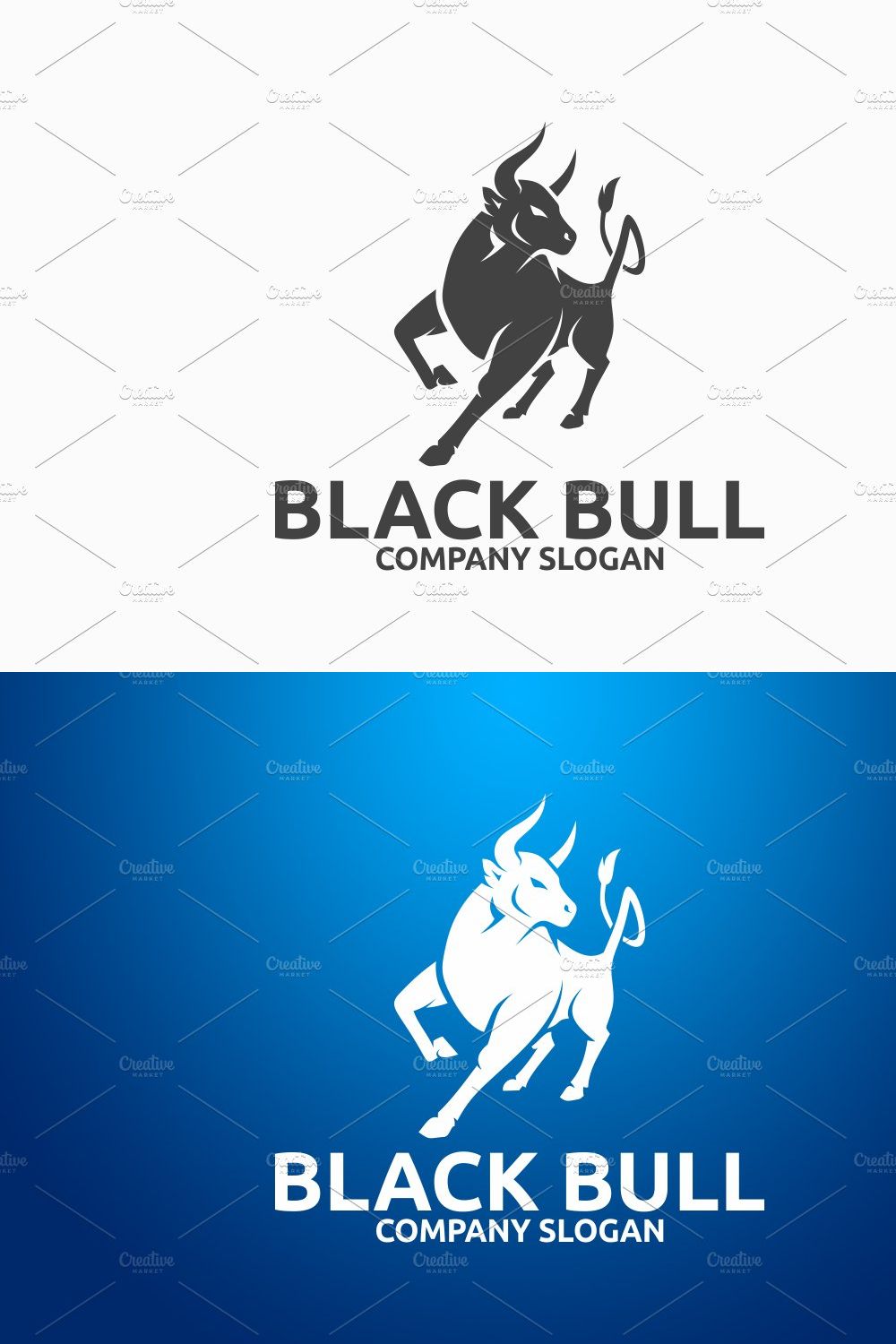 Black Bull Logo pinterest preview image.