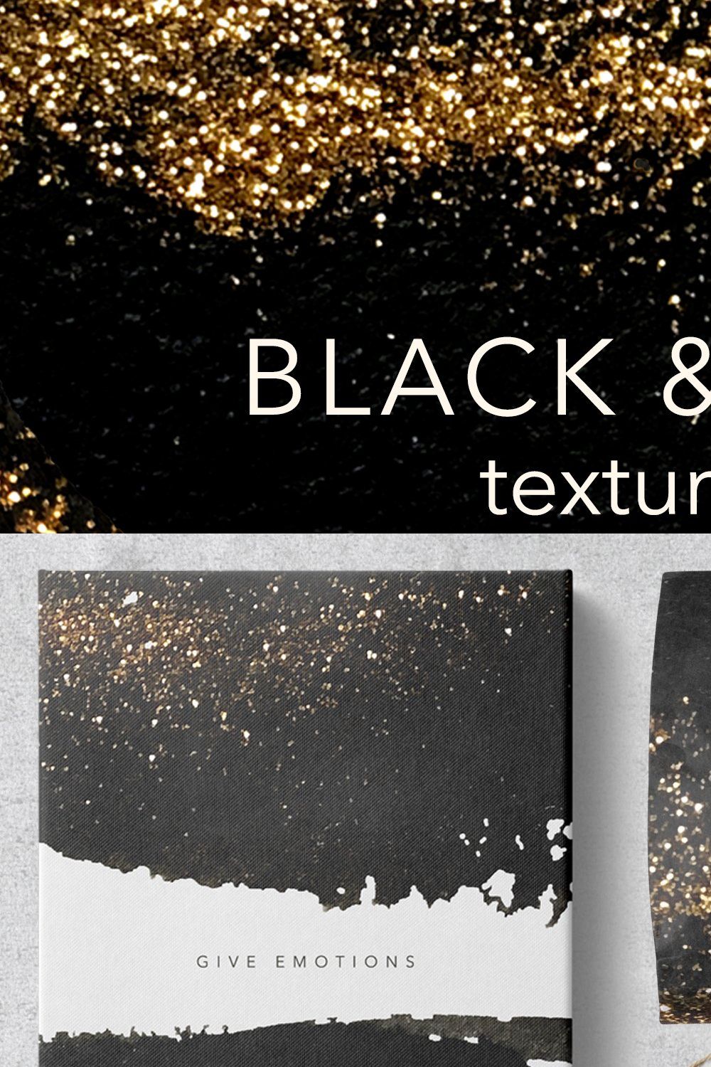 Black & Gold textures pinterest preview image.