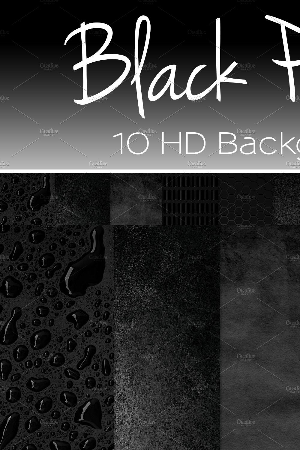 Black Pack 2 HD Texture Backgrounds pinterest preview image.