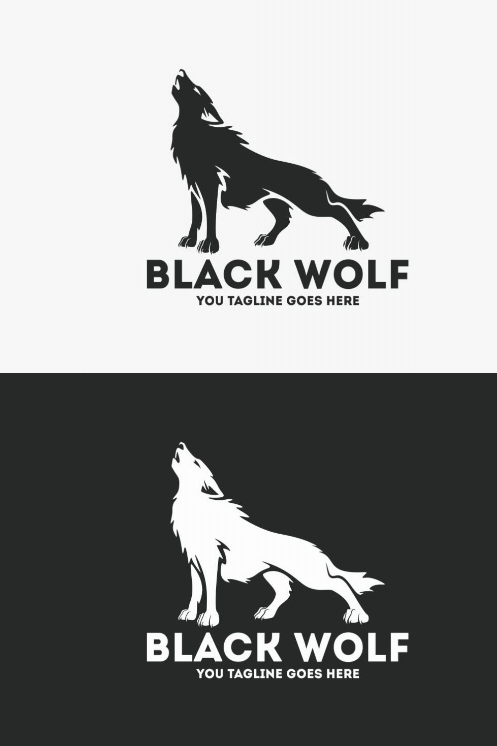 Black Wolf Logo pinterest preview image.