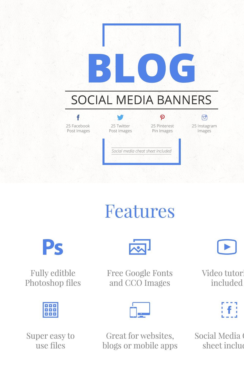 Blog Social Media Banners pinterest preview image.