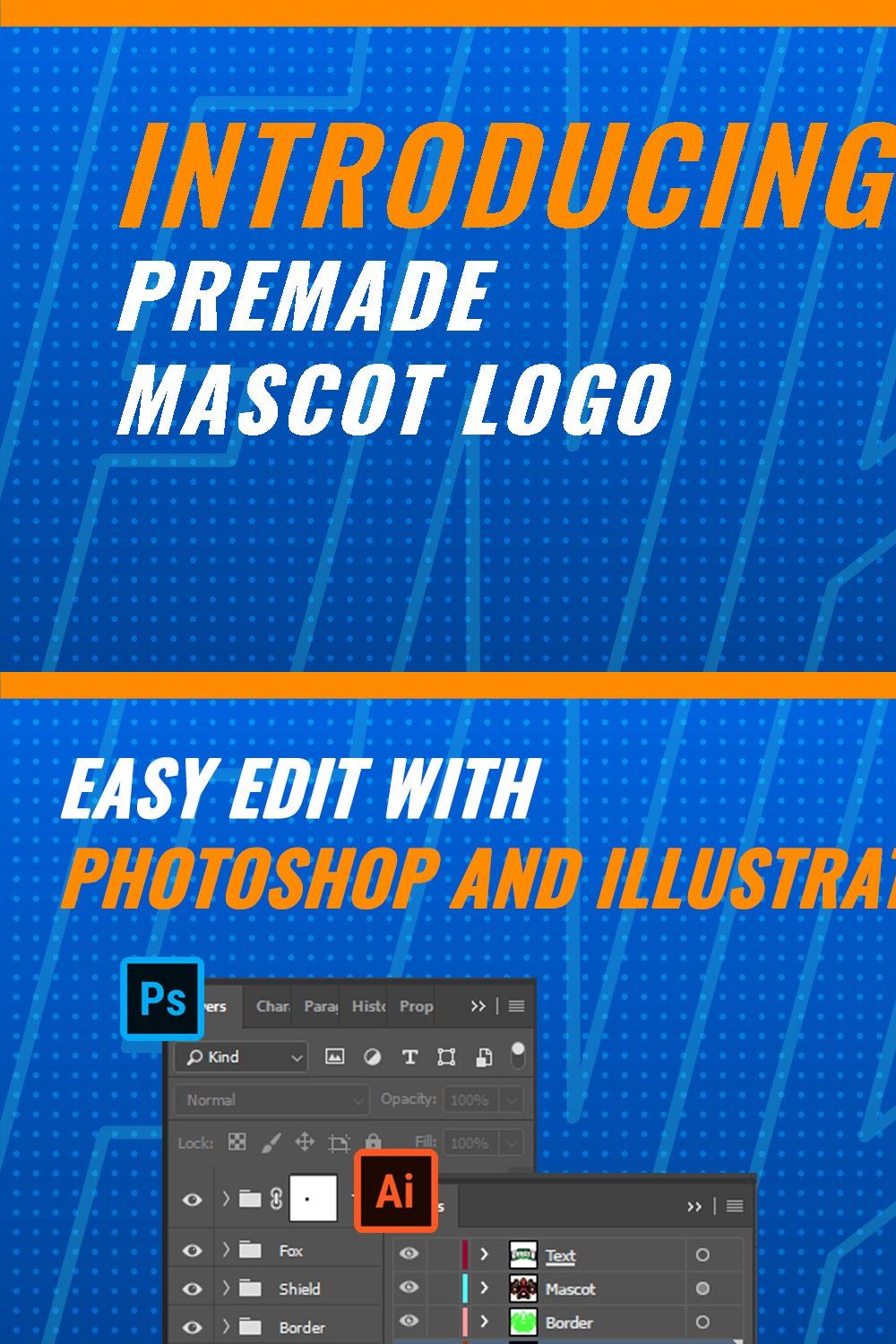 Blue Dragons - Mascot & Esport Logo pinterest preview image.