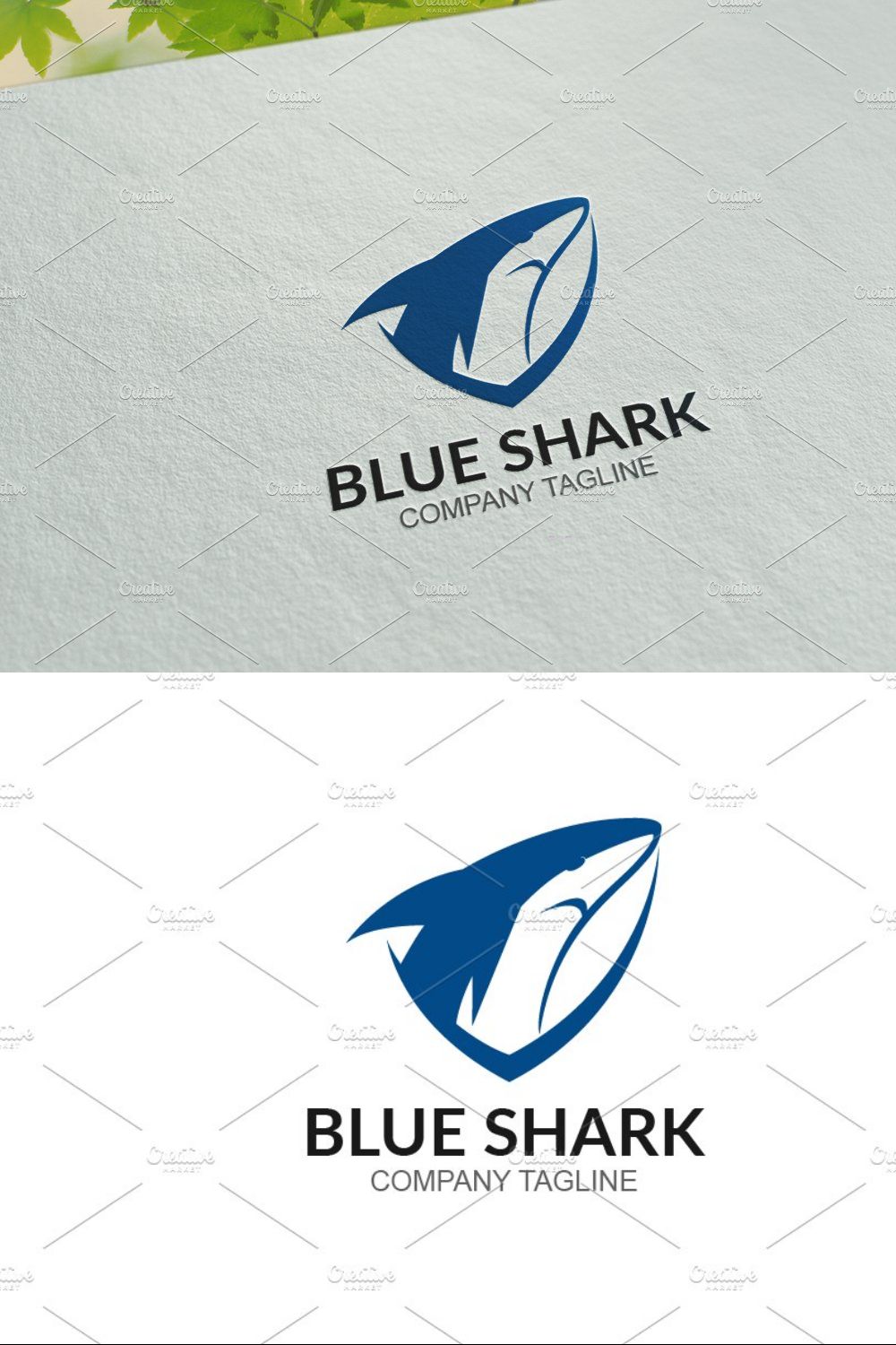 Blue Shark - Logo Template pinterest preview image.