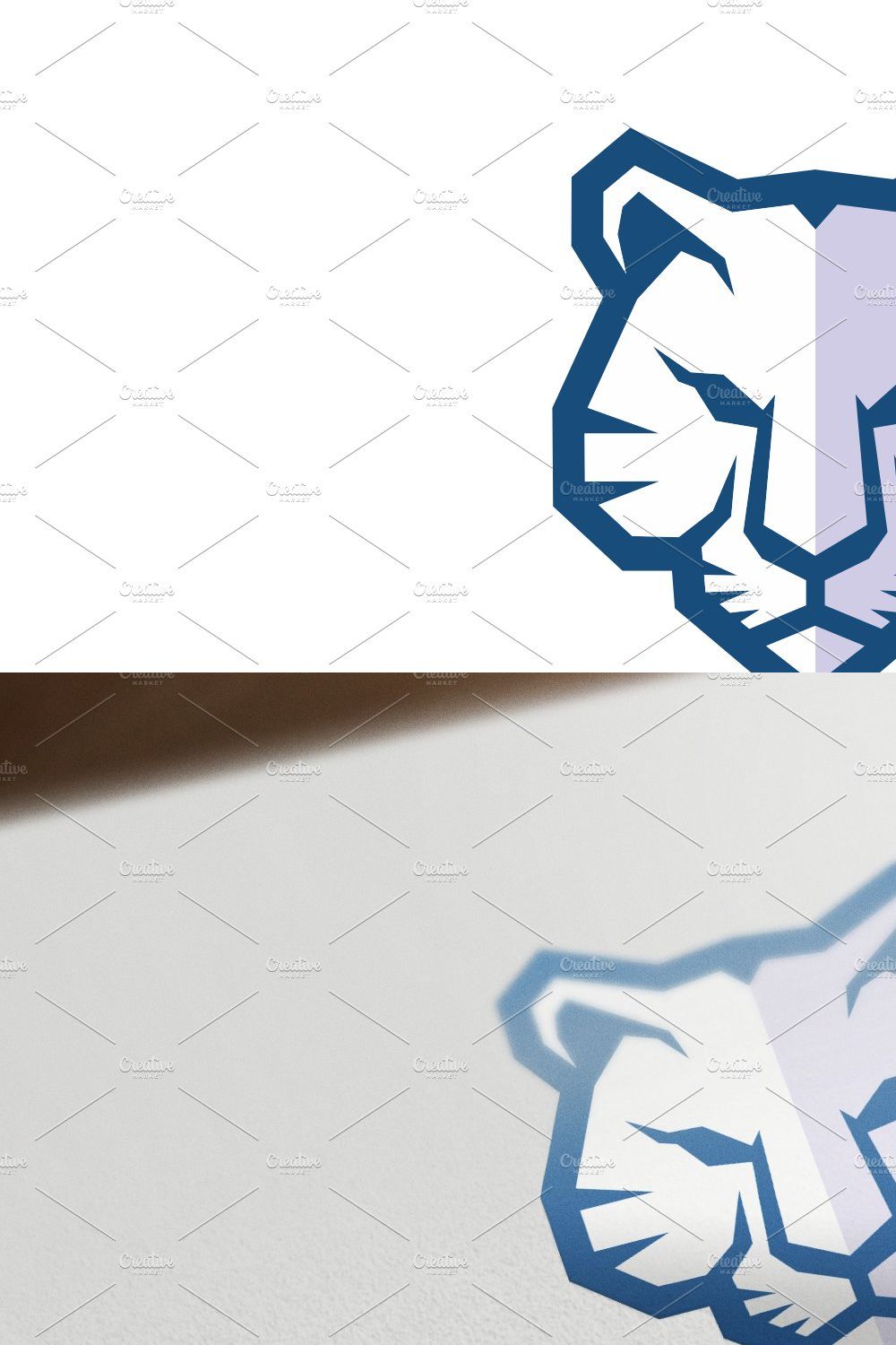 Blue Tiger Head Logo pinterest preview image.