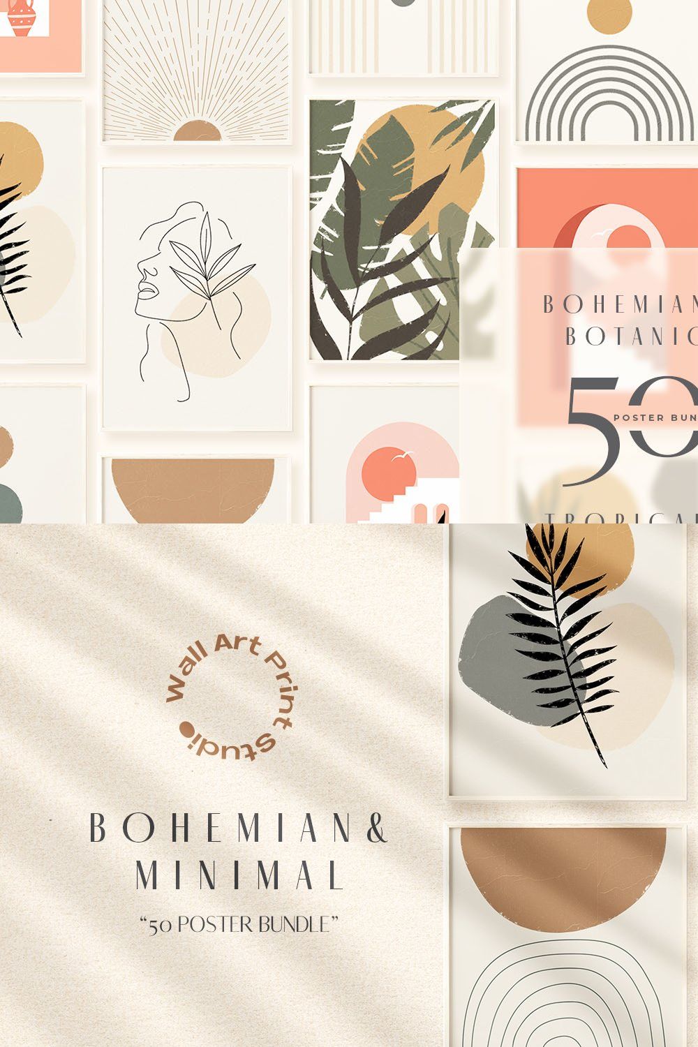 Bohemian&Botanical&Tropical Bundle pinterest preview image.