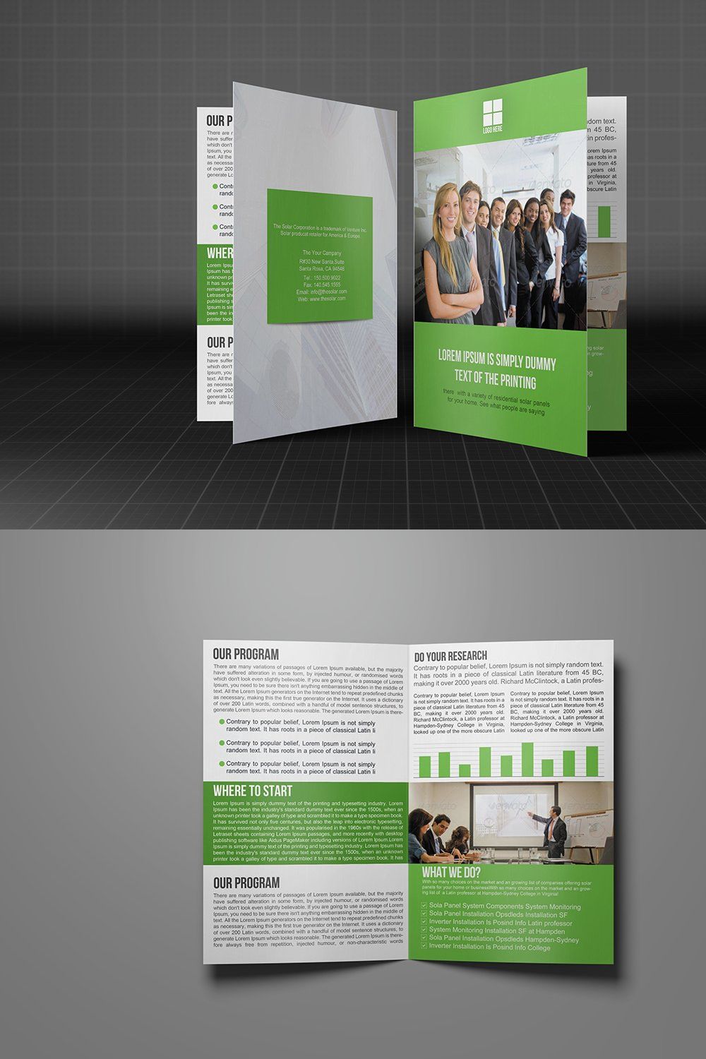 Brochure Bifold Template pinterest preview image.